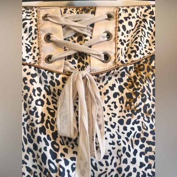 AJA Leopard print Pencil MIDI Skirt with Tie Front size 8 - Picture 6 of 9